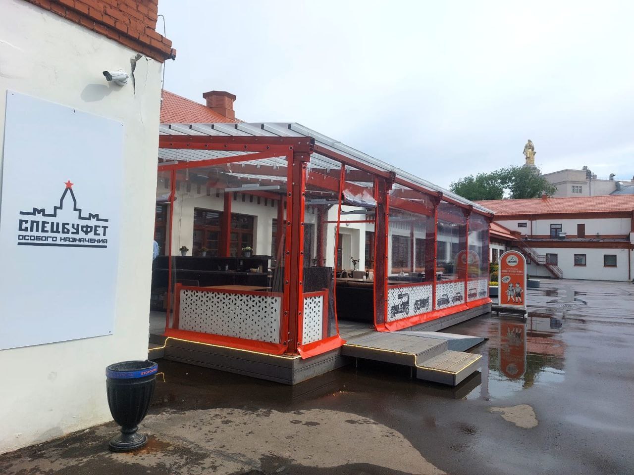 ПВХ шторы для летней террасы кафе в Перелешинском