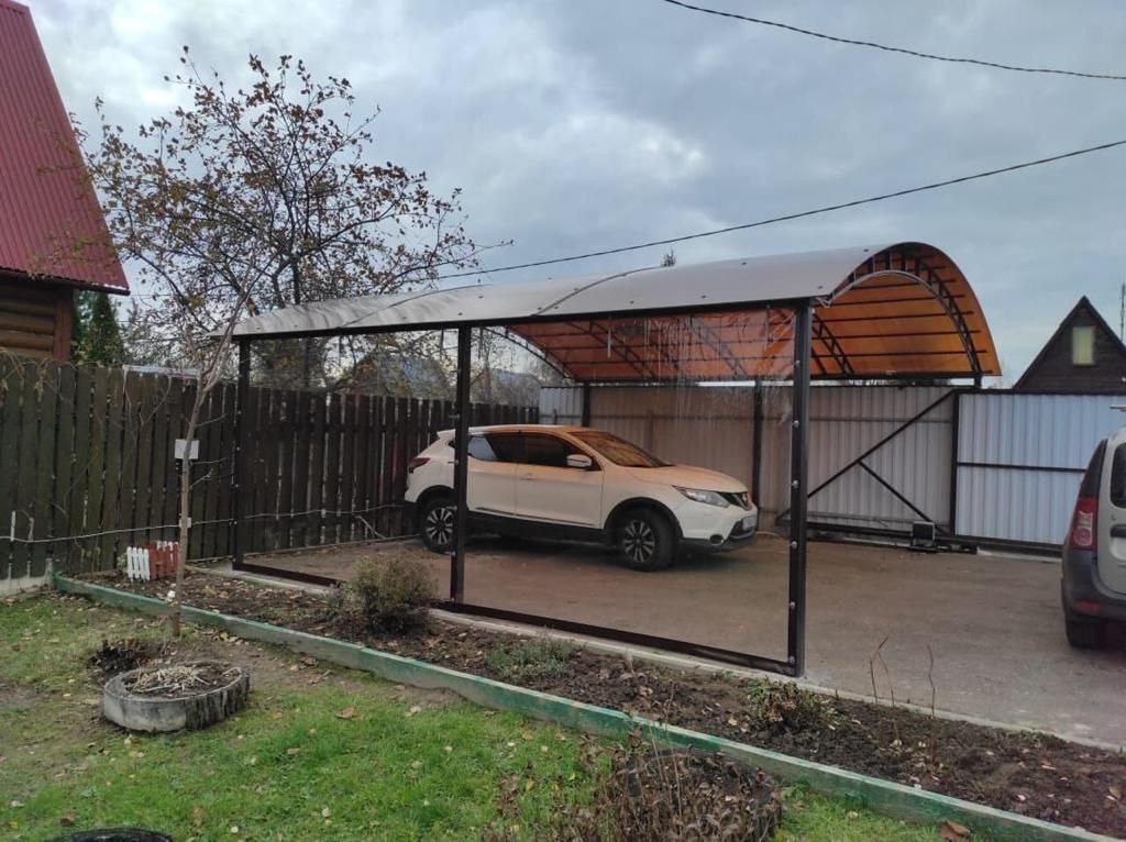 Прозрачные шторы ПВХ для навеса под автомобиль в Перелешинском